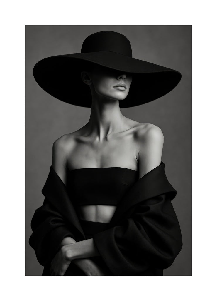 Couture Elegance in Shadow affisch med passepartout.