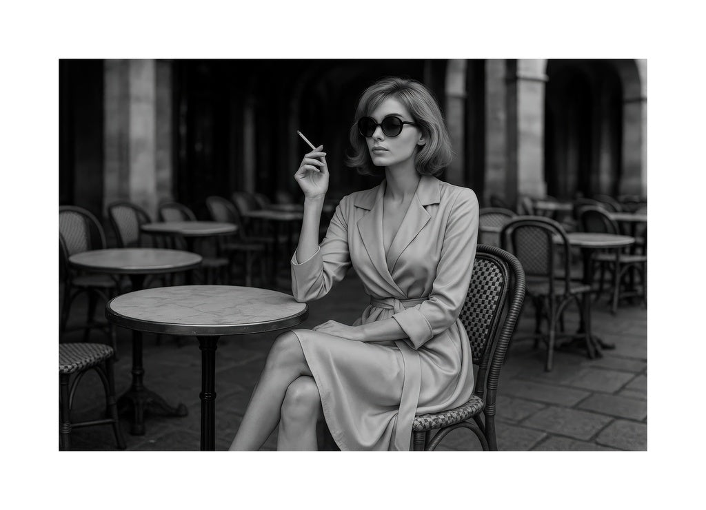 Parisian Cafe Reverie affisch med passepartout.
