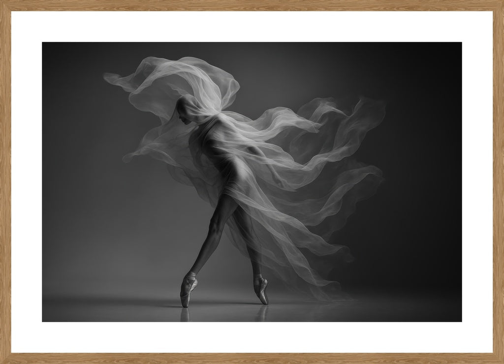 Veil of Movement II affisch stylad i interiörmiljö med ekram.