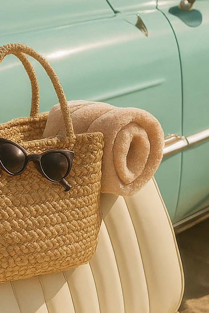 Vintage Cadillac by the Sea - närbild på detalj.