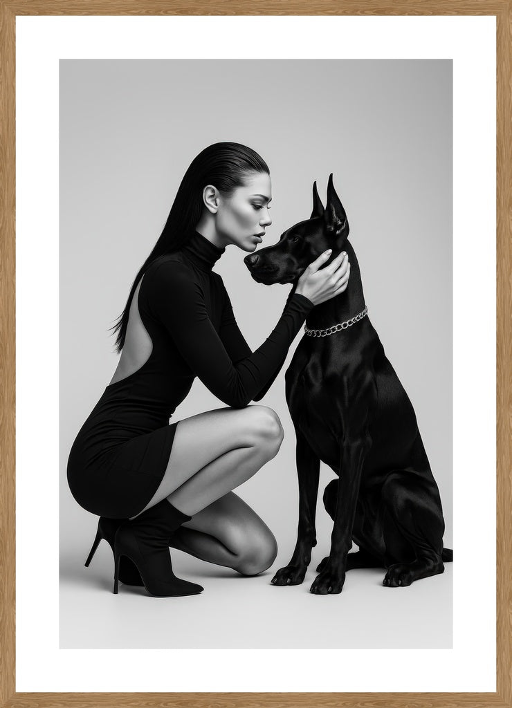 Sleek Silent Alliance affisch stylad i interiörmiljö med ekram.