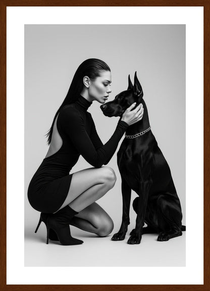 Sleek Silent Alliance affisch stylad i interiörmiljö med mörk ekram.