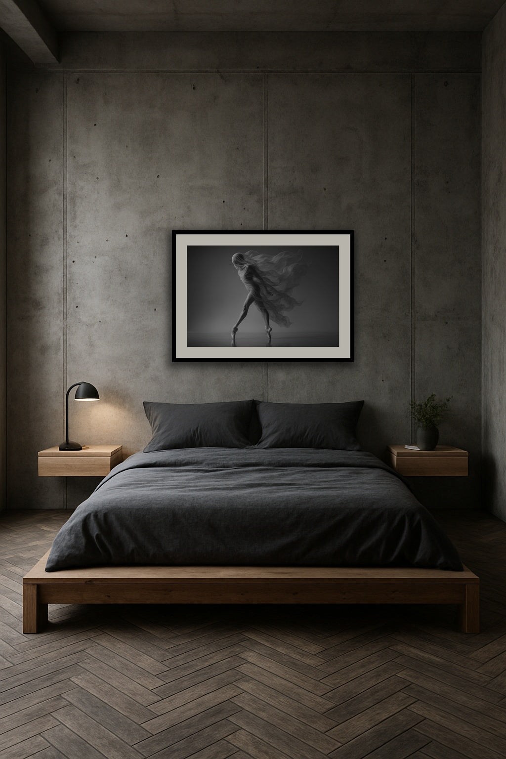 Veil of Movement affisch stylad i interiörmiljö.