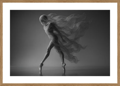 Veil of Movement affisch stylad i interiörmiljö med ekram.