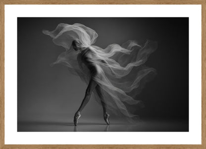 Veil of Movement II affisch stylad i interiörmiljö med ekram.